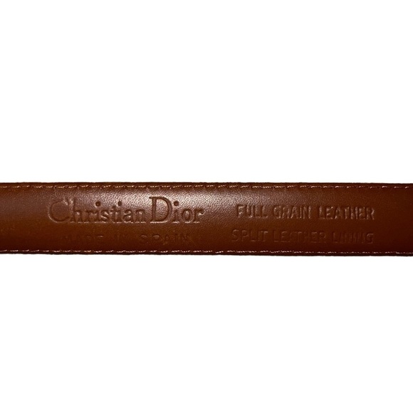 {Christian Dior Men’s Made in Spain Brown Leather Belt Size 34} - Picture 3 of 9